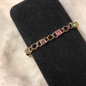 Pastel stone and gold tone bracelet- like new